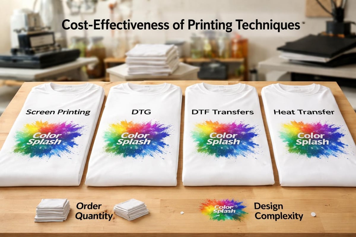 Comparison of printing methods by cost and volume