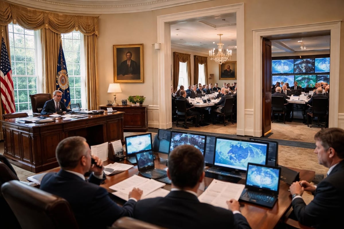Daily operations at the president house of usa showing executive decision-making
