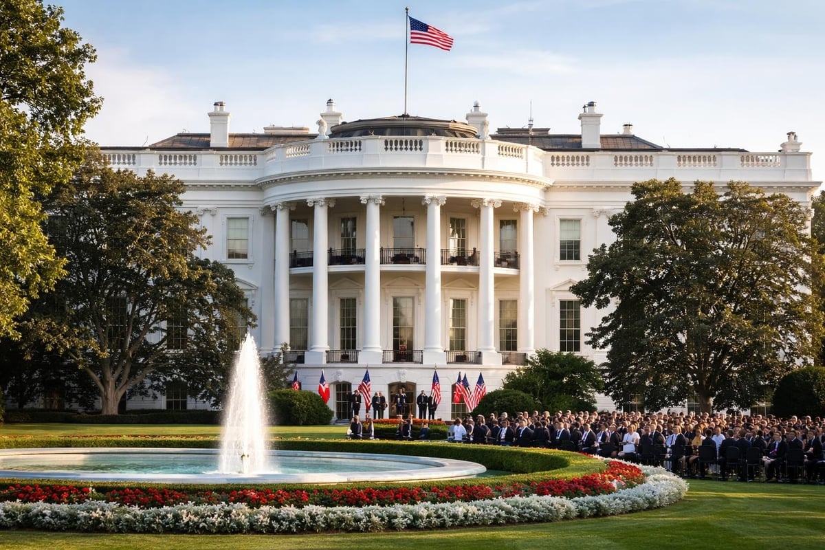 The president house of usa as a symbol of American democracy and diplomatic power