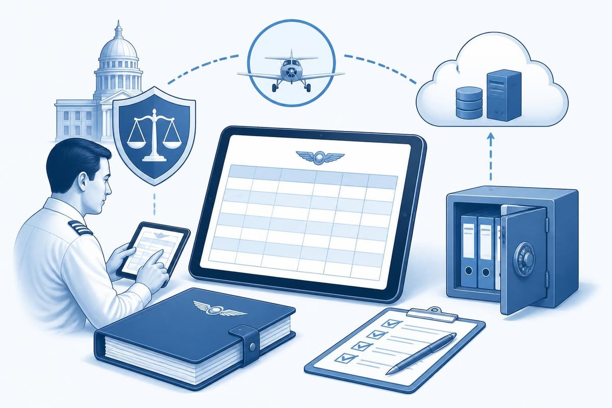 Legal requirements for electronic pilot logbooks