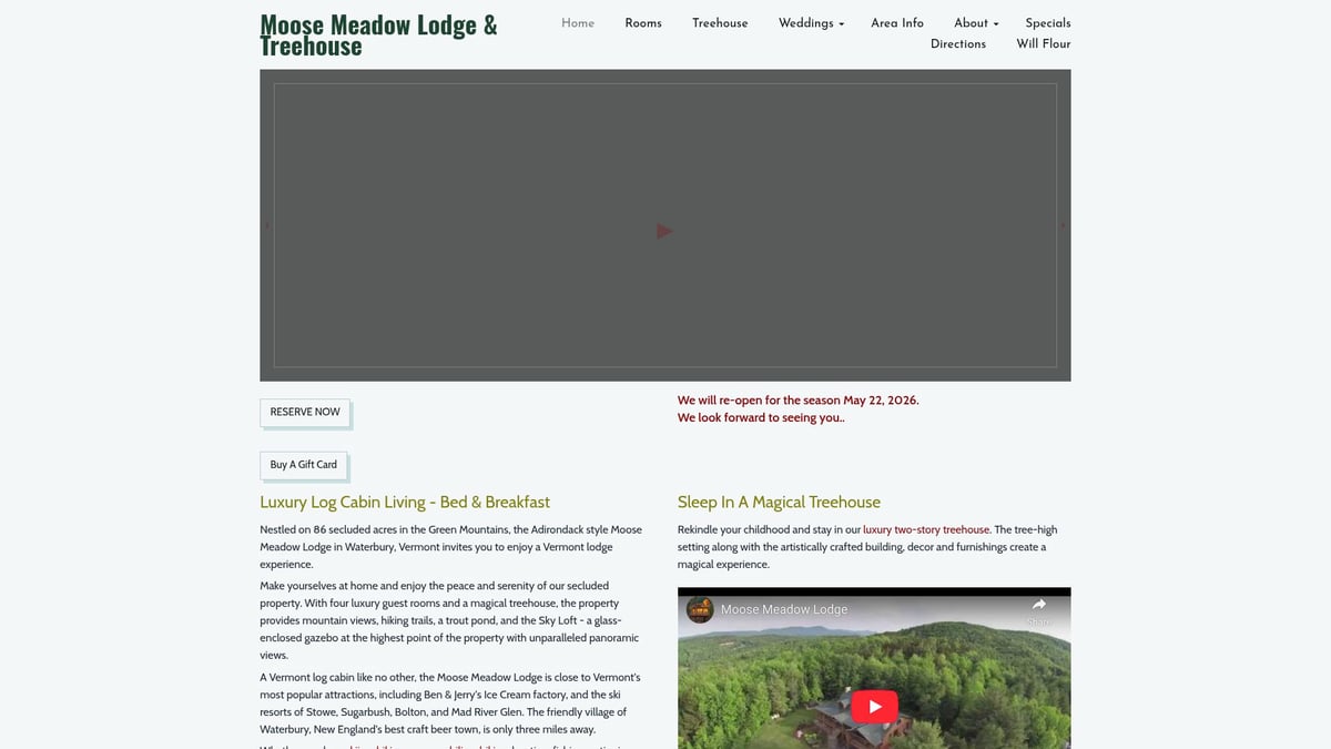 12 Dreamy Romantic Hotels Vermont Couples Will Love in 2026 - Moose Meadow Lodge & Treehouse, Waterbury