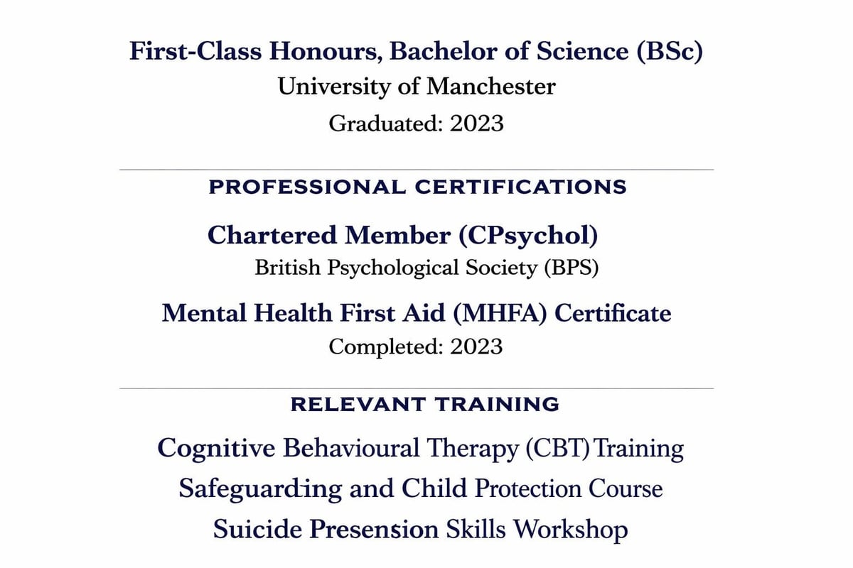 UK CV education section