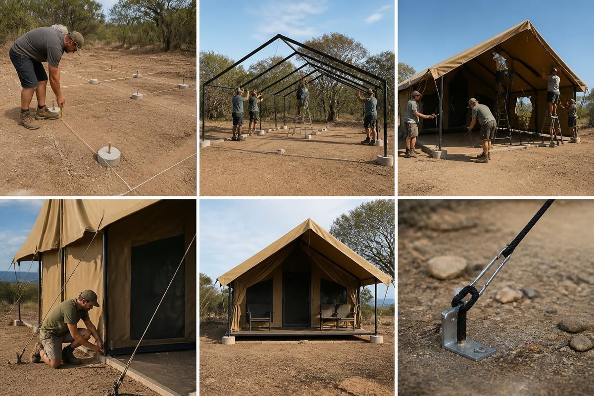 Lodge tent installation sequence