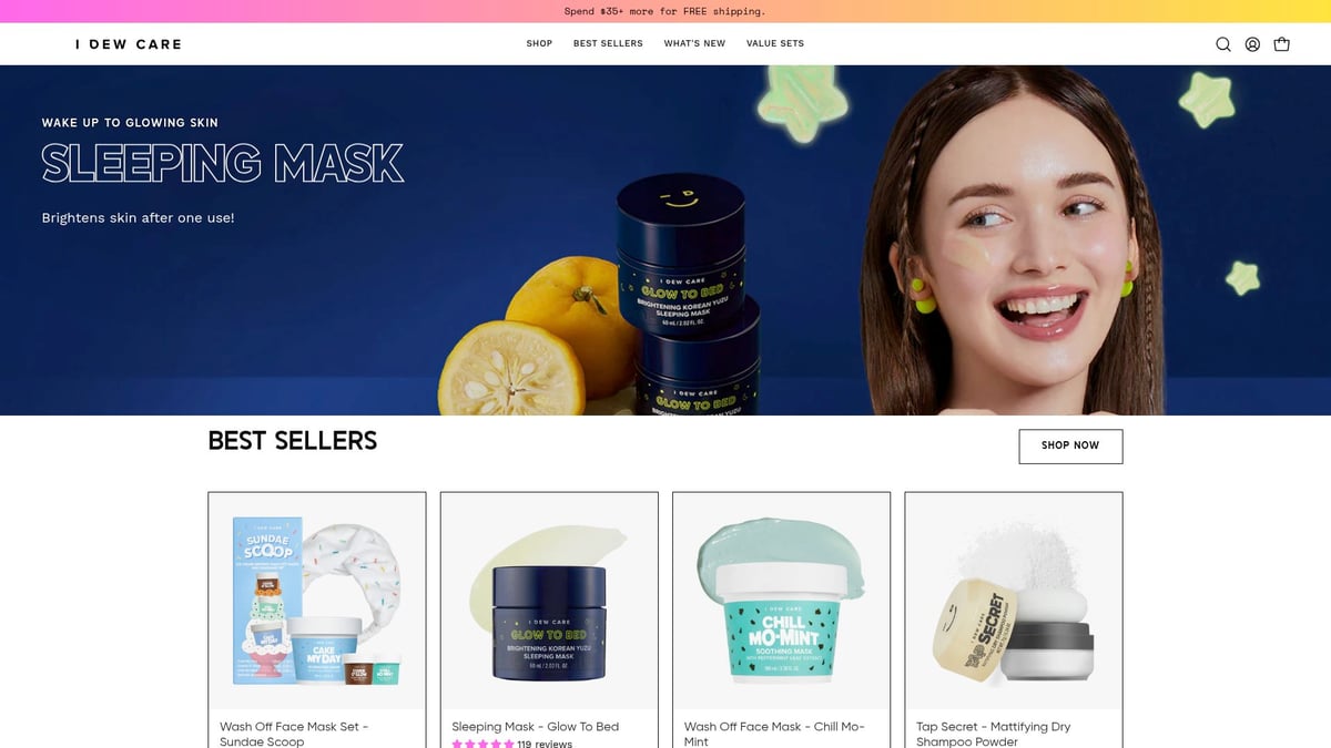 12 Best Inexpensive Korean Skincare Finds for 2026 - I Dew Care Wash-Off Face Mask Set (Sundae Scoop) – $28.00