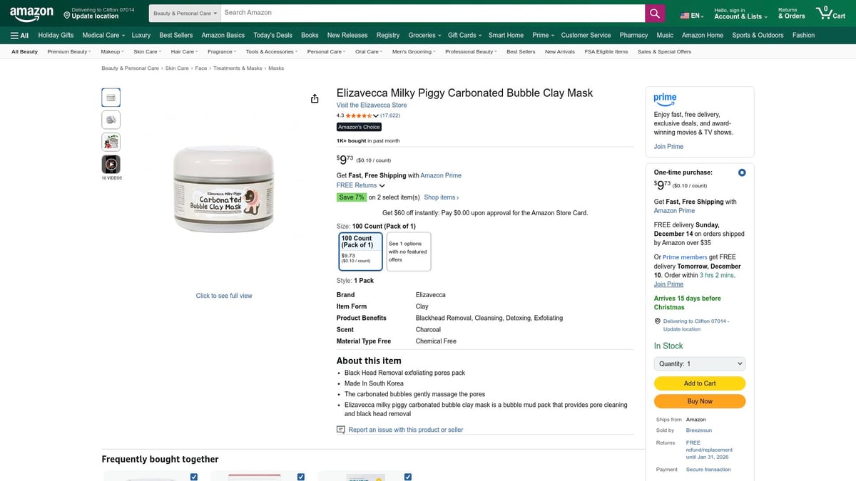 12 Best Inexpensive Korean Skincare Finds for 2026 - Elizavecca Milky Piggy Carbonated Bubble Clay Mask – $9.99