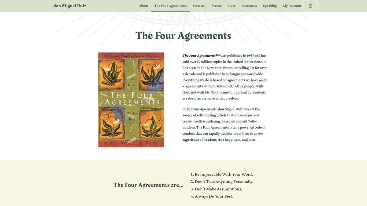 9 Essential Mind Improvement Books to Transform Your Thinking - The Four Agreements by Don Miguel Ruiz