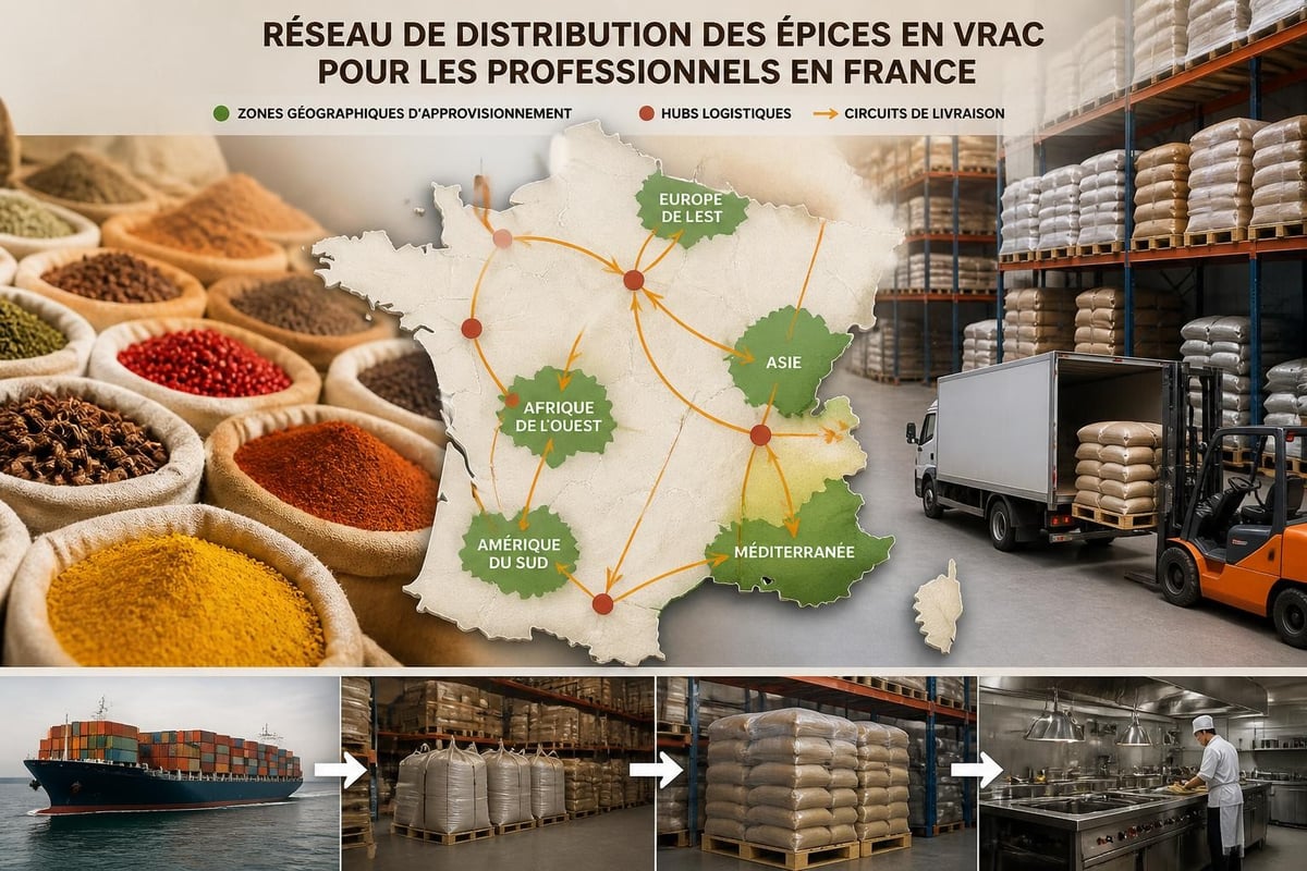Carte des zones d'approvisionnement en épices