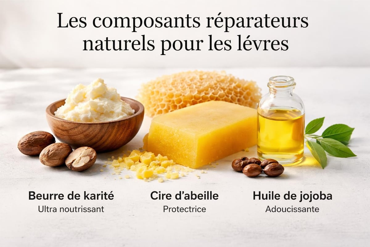Ingrédients naturels du baume à lèvres
