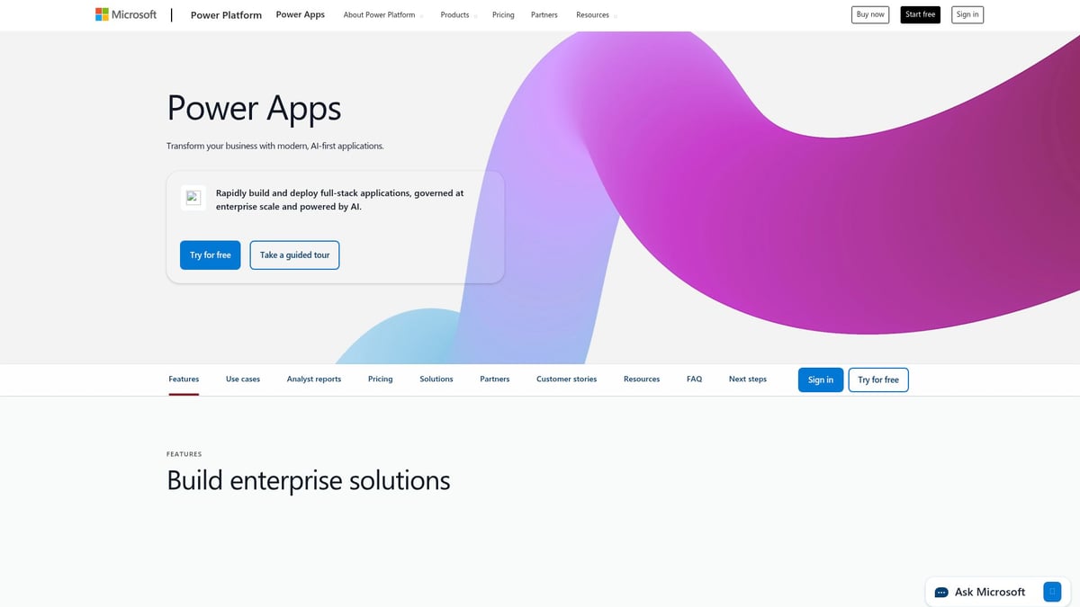 7 Leading Low Code AI Platform Solutions to Watch in 2026 - Power Apps (Microsoft Power Platform)