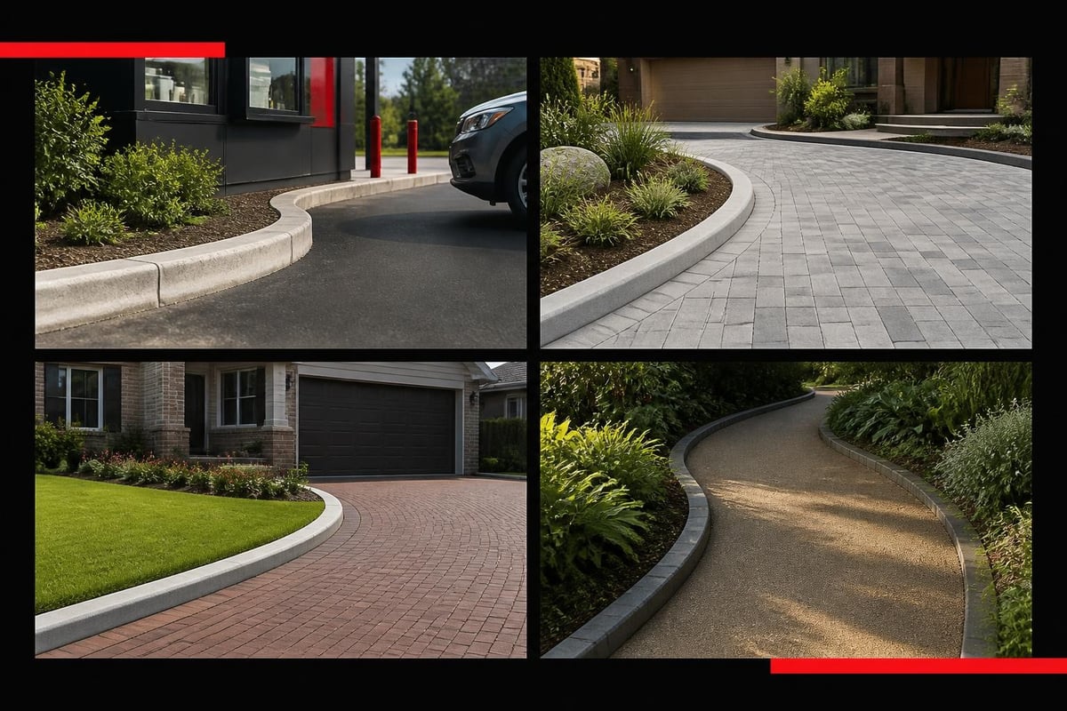 Curved kerbing design versatility