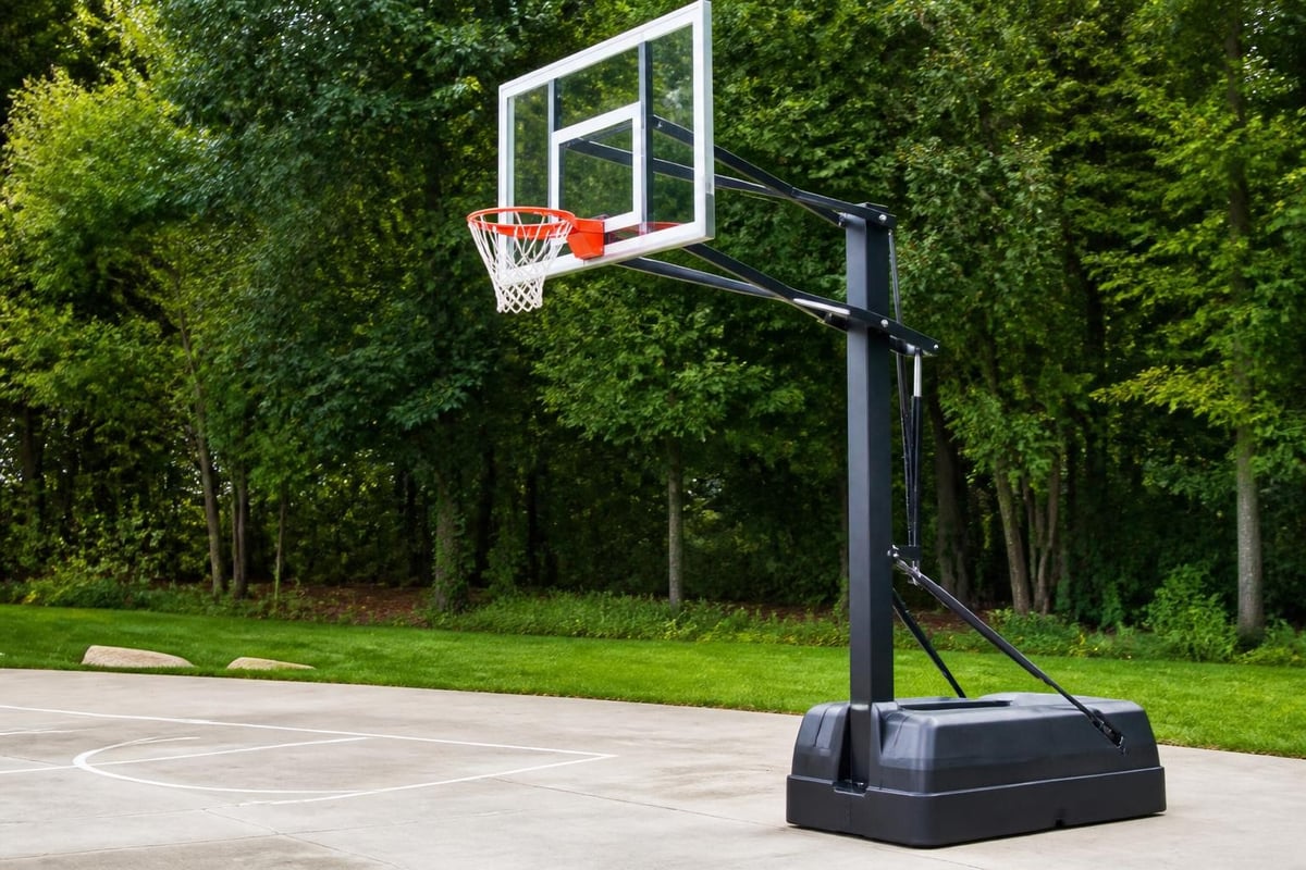 Portable basketball system components
