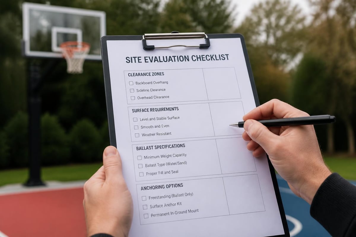 Basketball system safety setup