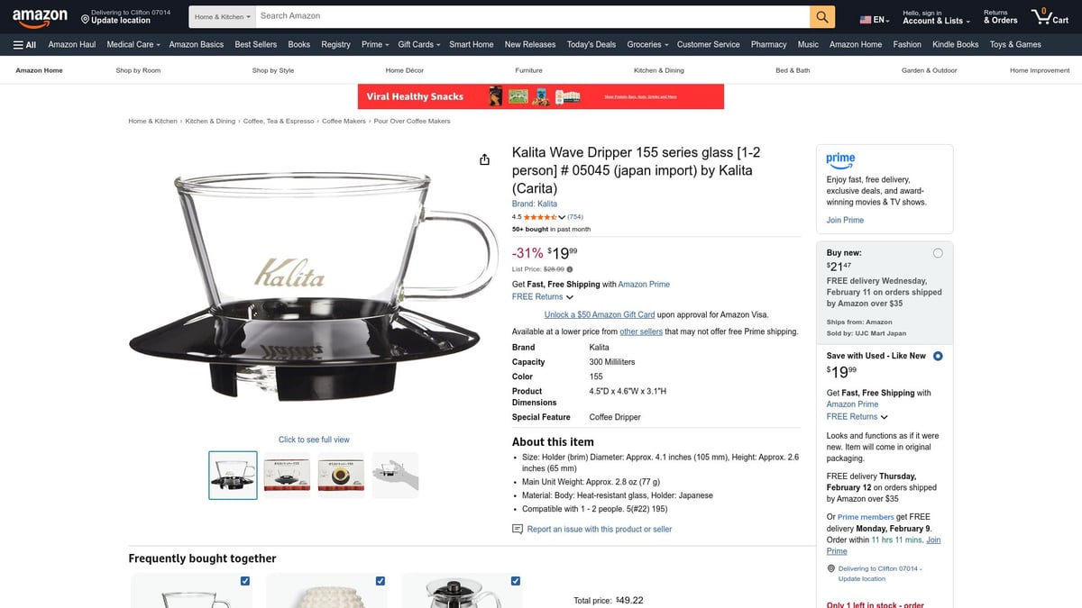 7 Top Single Serve Coffee Picks for Effortless Brewing 2026 - Kalita Wave 155 Dripper