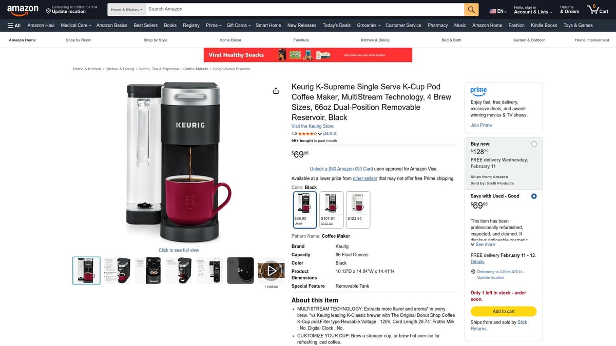 7 Top Single Serve Coffee Picks for Effortless Brewing 2026 - Keurig K-Supreme Single Serve K-Cup Pod Coffee Brewer