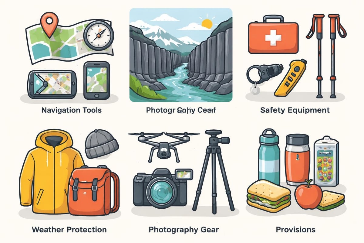 Essential packing for Stuðlagil Canyon