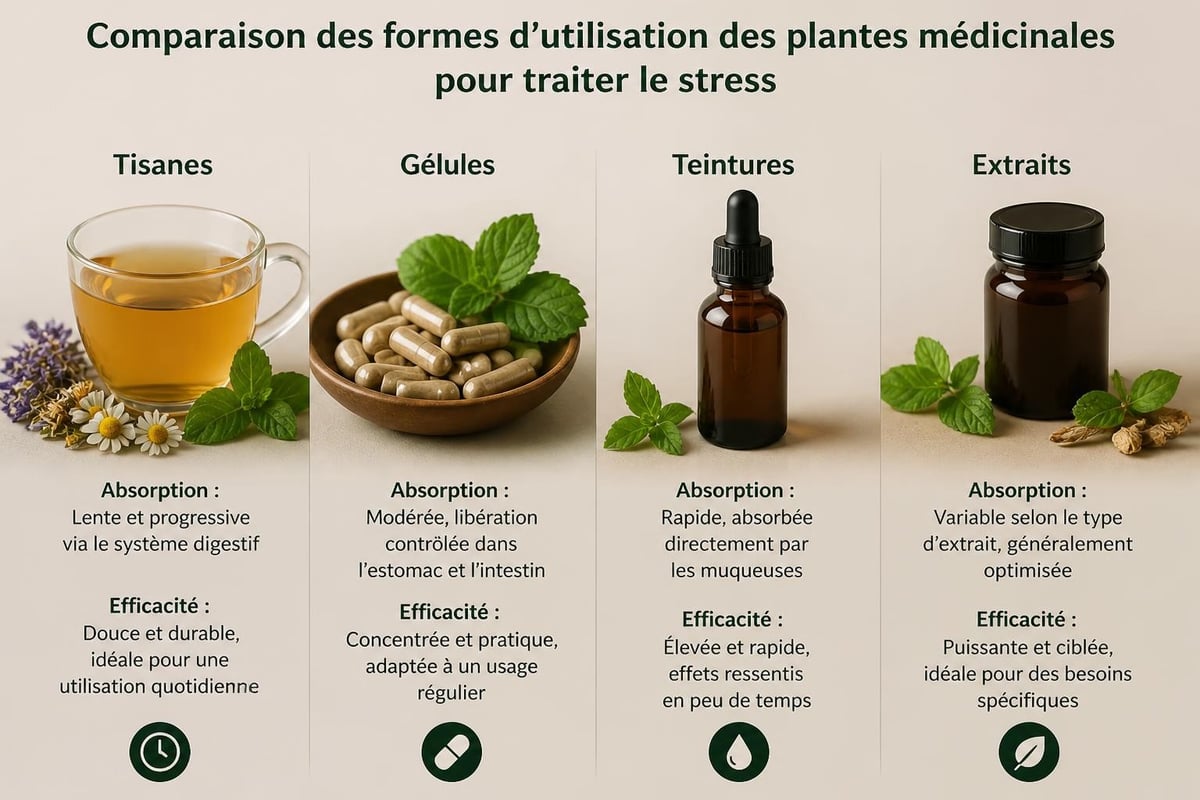 Formes galéniques des plantes anti-stress