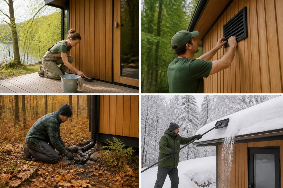 Year-round outdoor sauna care