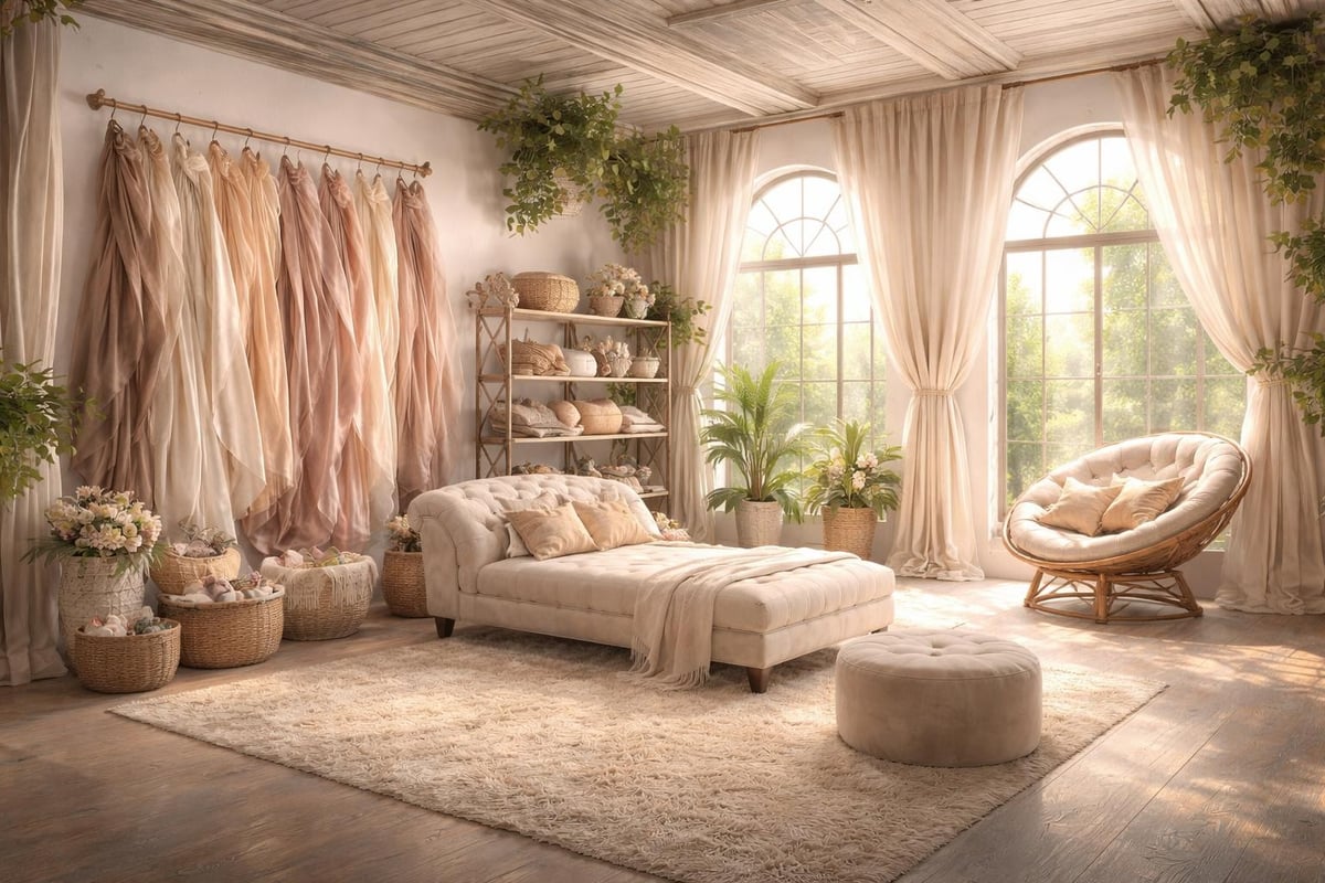 Maternity photography studio features