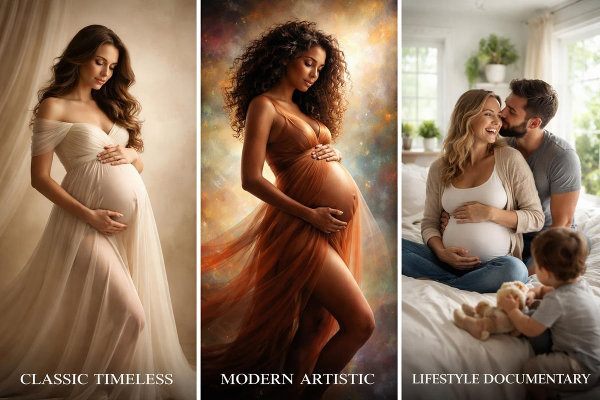 Maternity photography style comparison