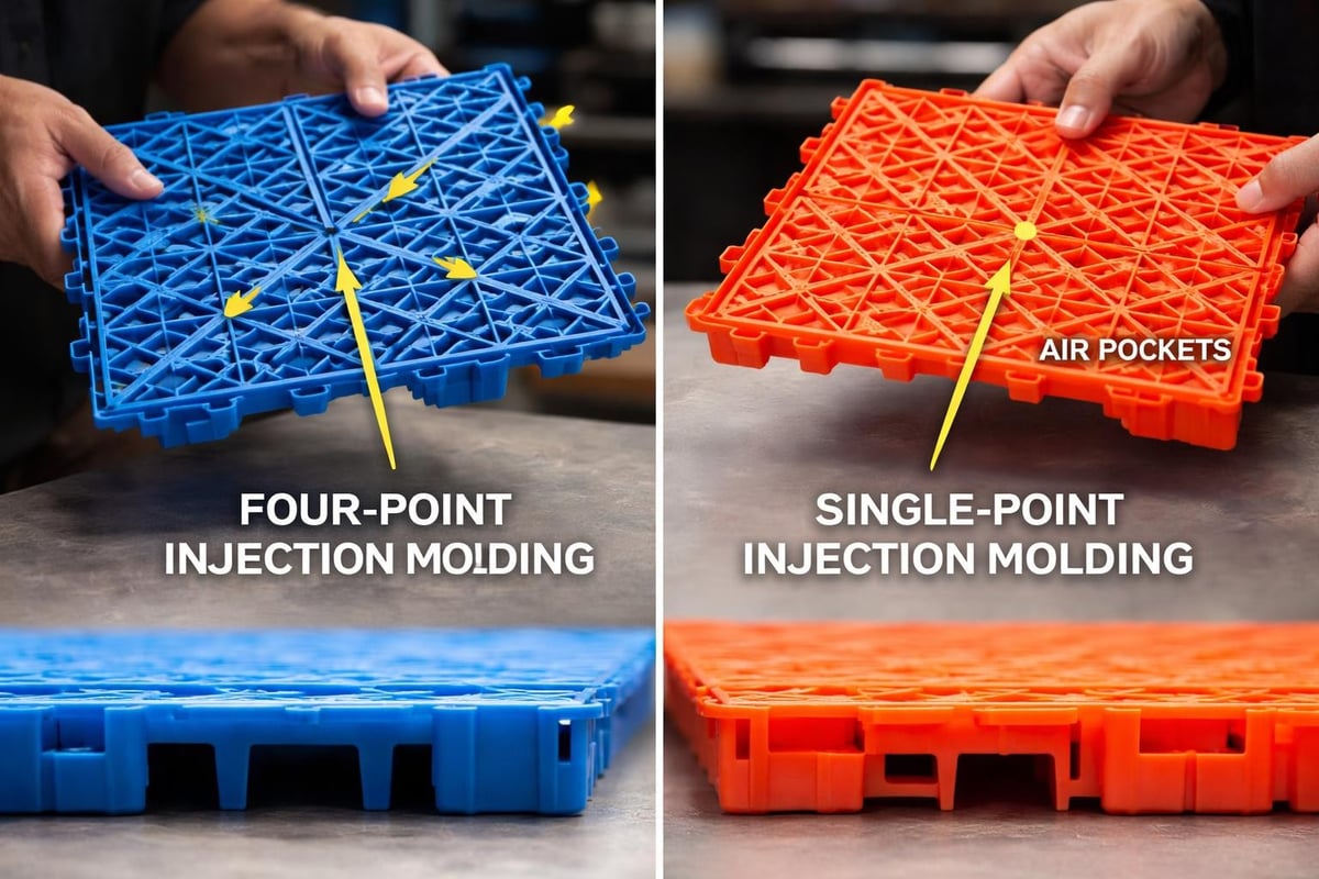 Four-point injection molding process