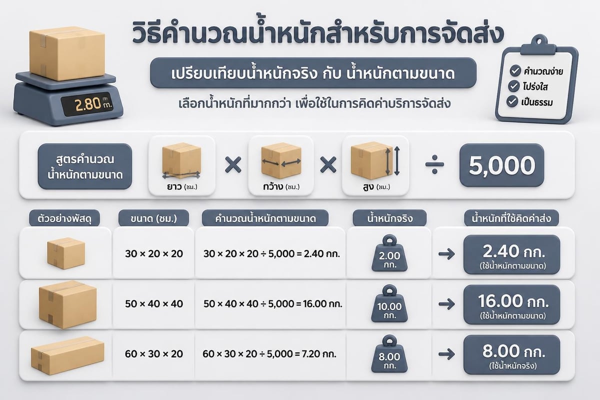 Volume weight calculation process