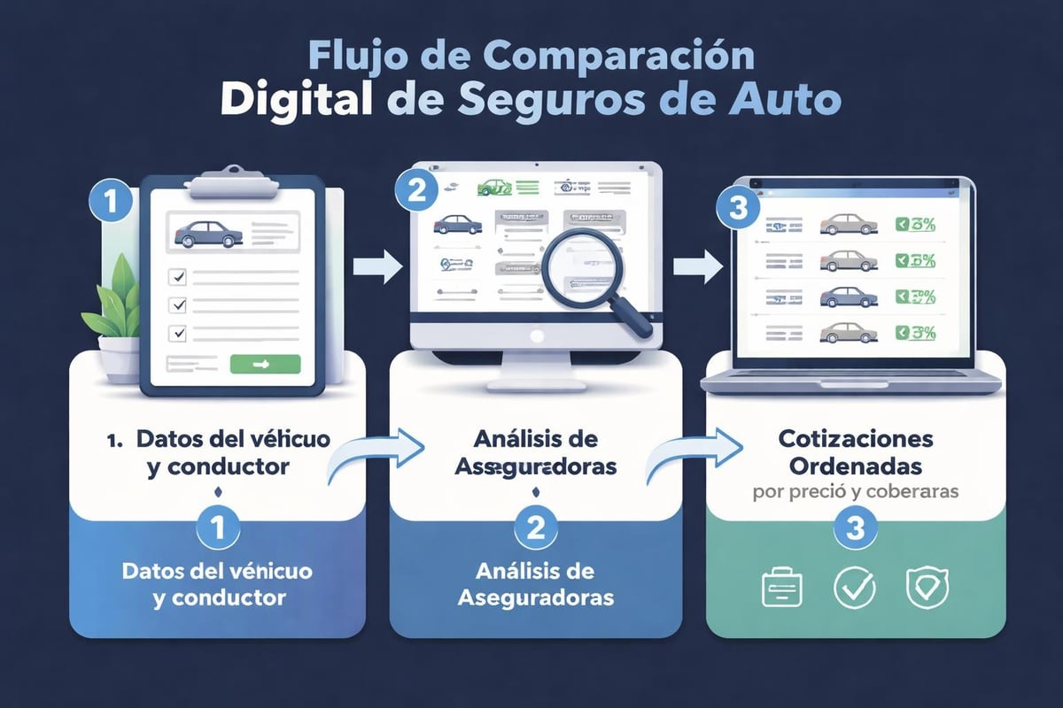 Cotizaciones de Seguros de Autos: Guía Completa 2026 2 Proceso de comparación de seguros online