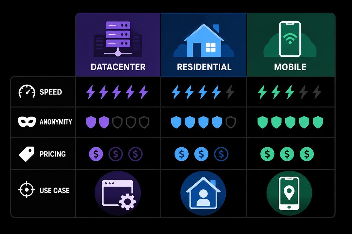 Proxy server types comparison