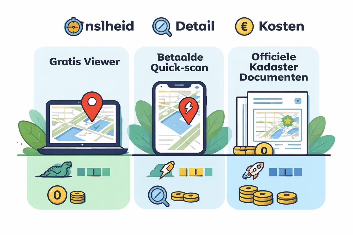 Kadastrale zoekopties vergelijken