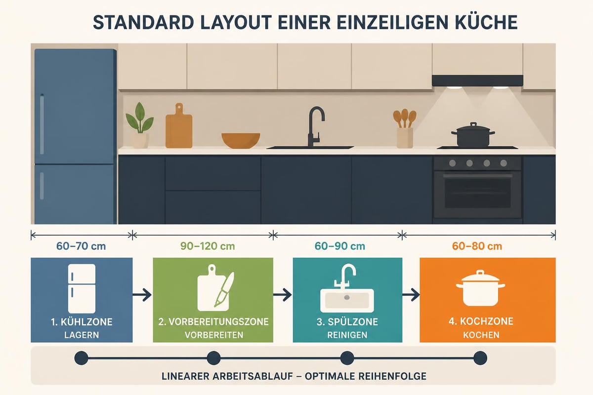 Einzeilige Küche Grundriss