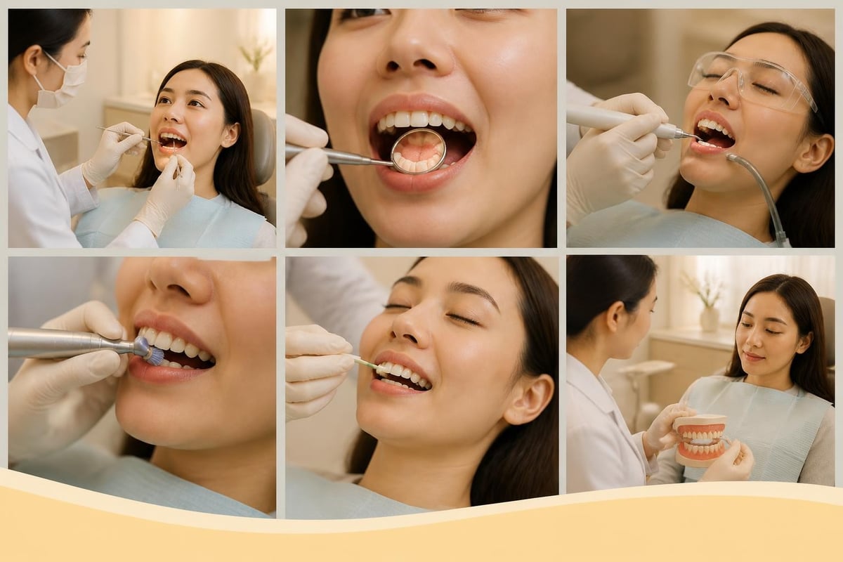 Professional dental cleaning process