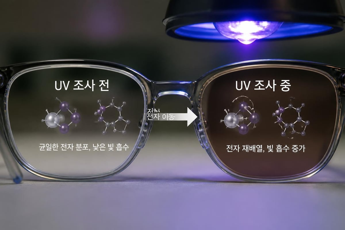 포토크로믹 렌즈의 분자 변화
