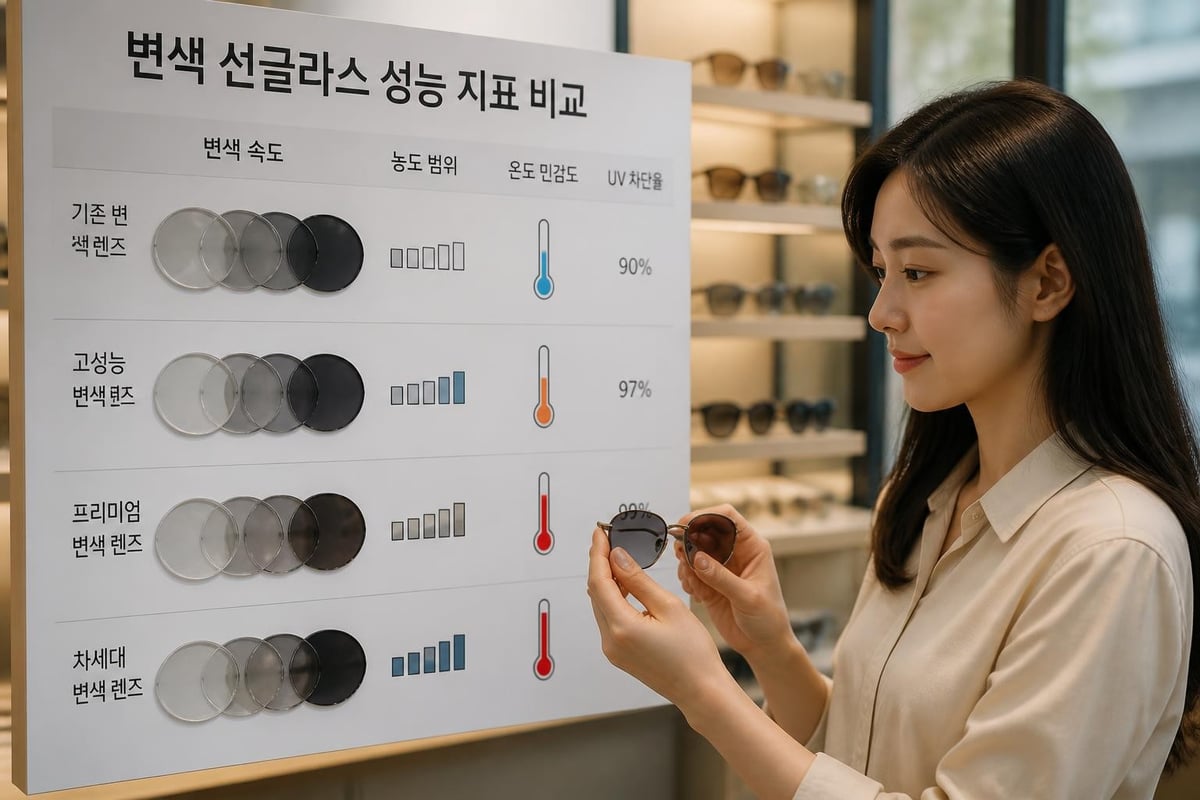변색 선글라스 성능 비교