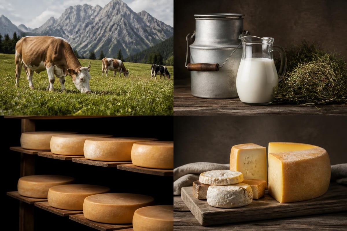 Heumilch Käseproduktion