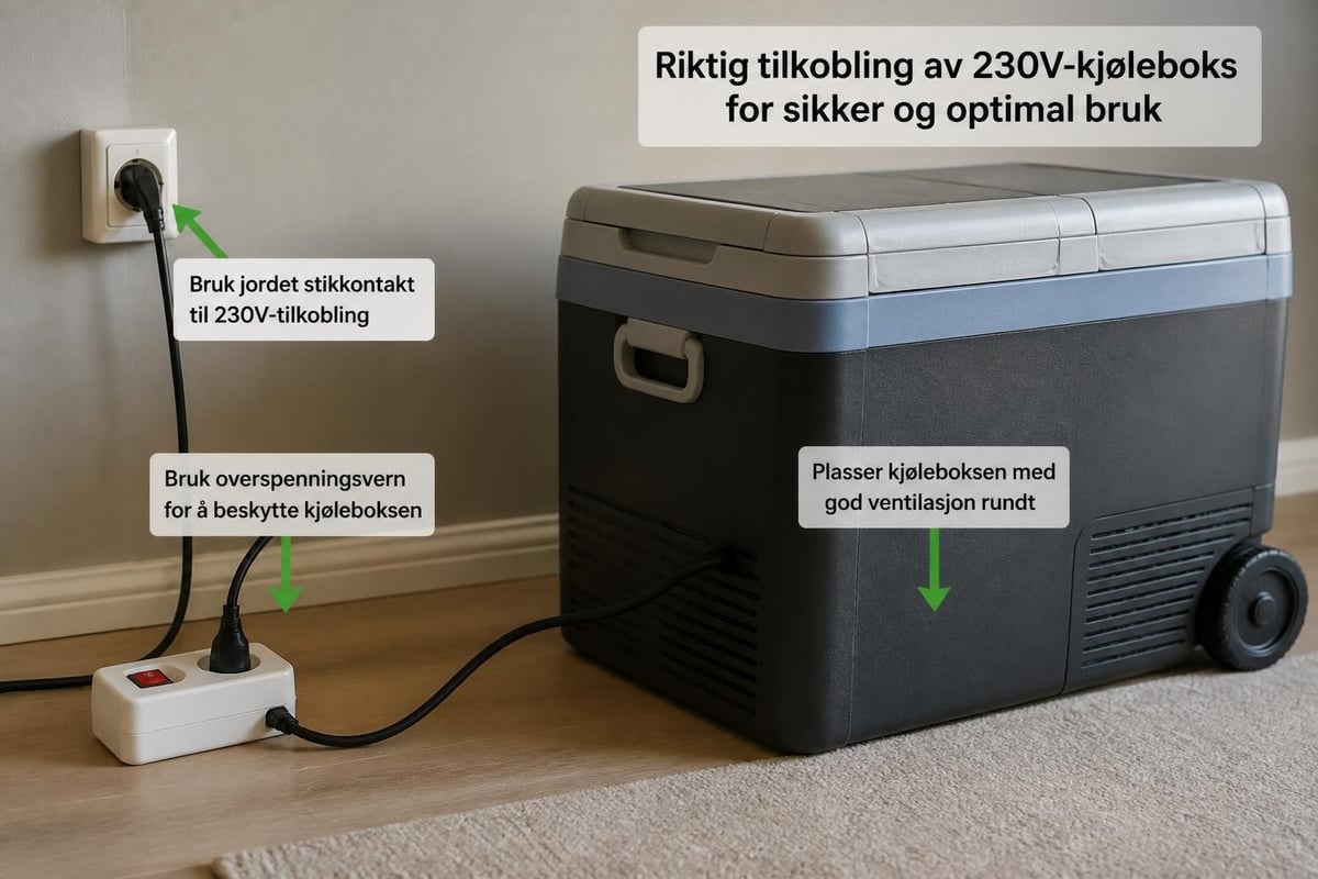 Sikker installasjon av kjøleboks