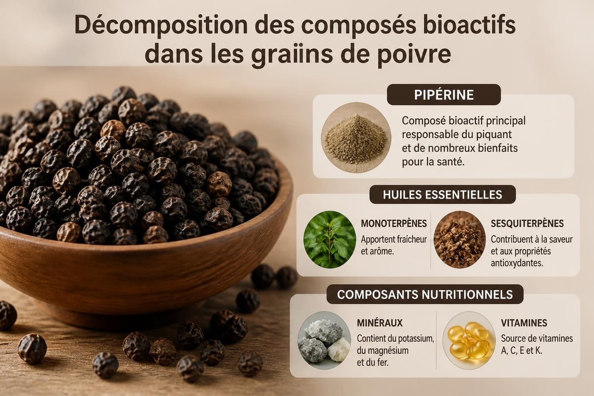 Chemical composition of peppercorns