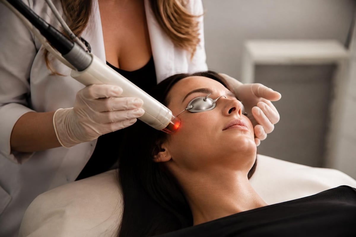 Laser facial treatment process
