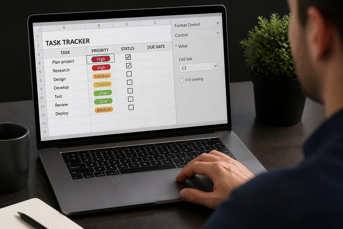 Excel form control checkbox setup