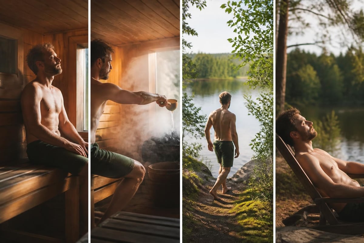 Traditional sauna session structure
