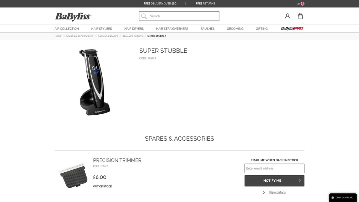 7 Best Beard Clipper Picks for Effortless Grooming 2026 - BaBylissMEN Super Stubble XTP Beard Trimmer