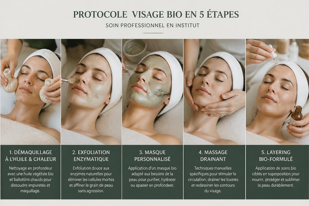 Protocole professionnel soin visage bio étape par étape