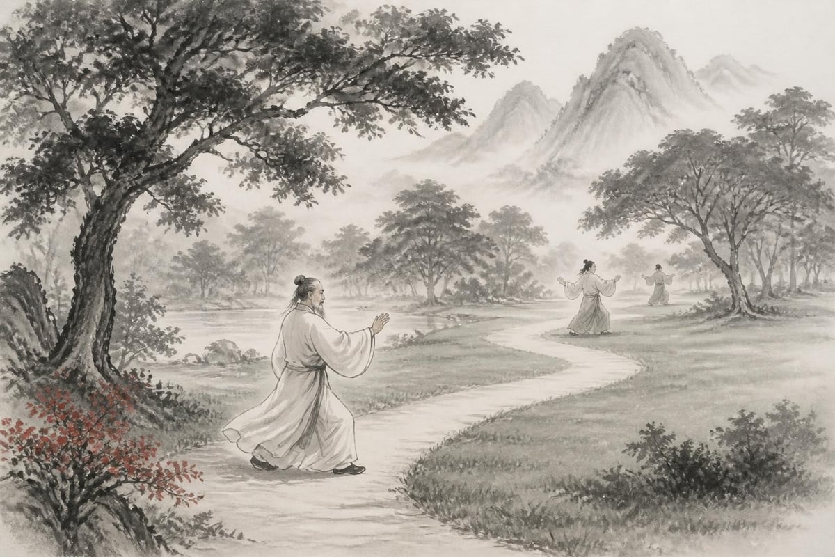 Park environments for tai chi practice