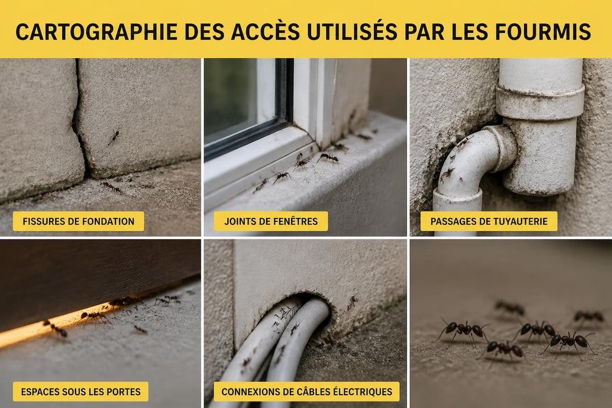 Points d'entrée des fourmis dans une maison