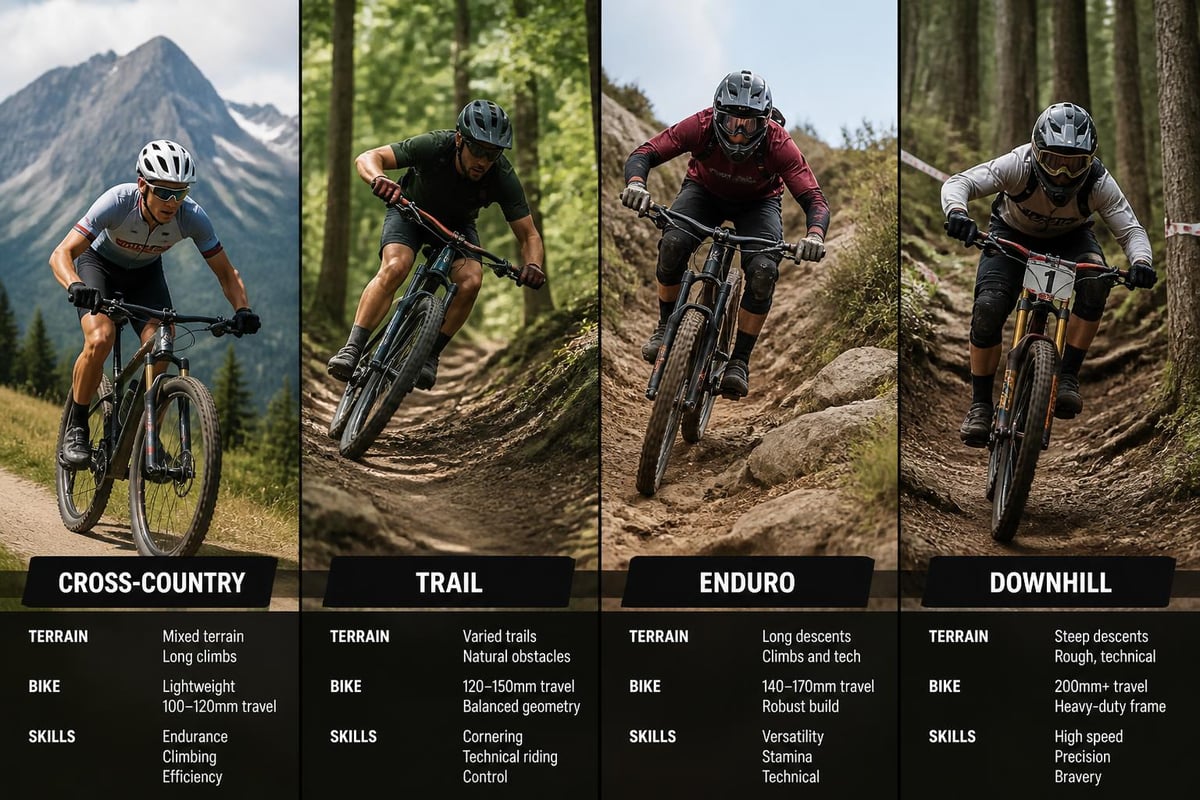 Mountain biking discipline comparison