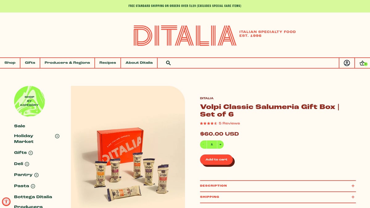 7 Best Italian Gift Box Ideas for 2025 - Volpi Classic Salumeria Gift Box | Ditalia
