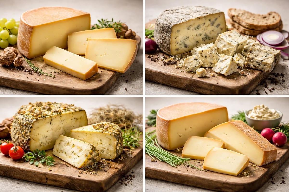 Verschiedene Tiroler Käsesorten