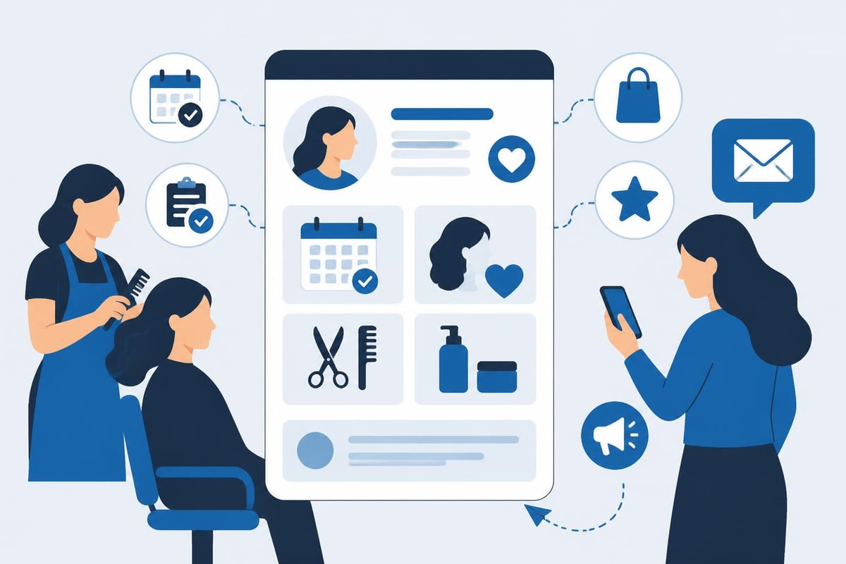 Client relationship management in salon apps