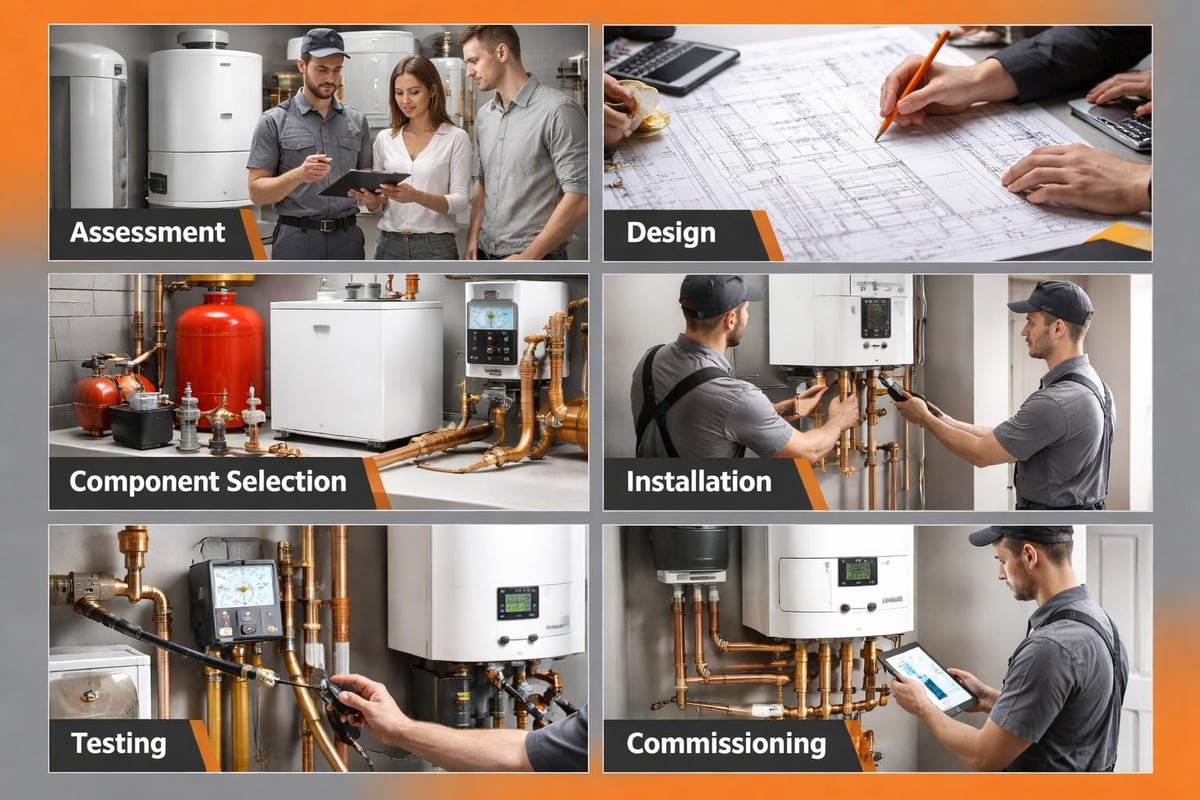 Professional heating installation