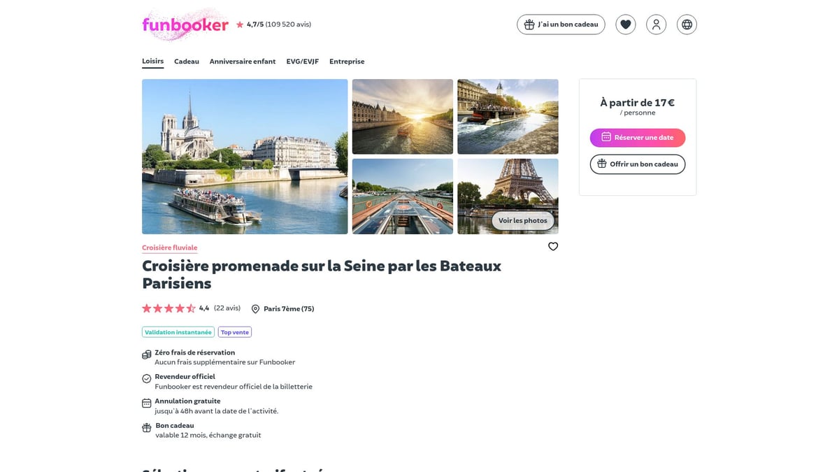 8 Idées Incontournables d’Activités Paris à Tester en 2026 - Croisière Promenade sur la Seine
