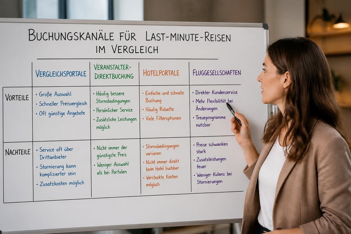 Vergleich von Buchungskanälen