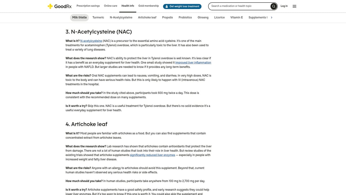 Top 7 Liver Health Supplements to Boost Wellness in 2025 - N-Acetylcysteine (NAC) Supplement